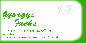 gyorgyi fuchs business card